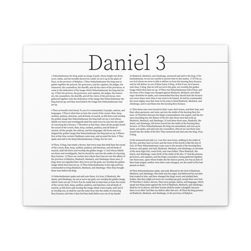 Scripture Canvas Shadrach, Meshach and Abednego Daniel 3 Christian Wall Art